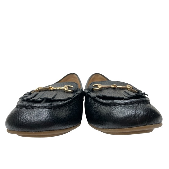 TALBOTS “EVERSON” Black & Gold Horsebit Pebbled Leather Moccasins Loafers, 7M - Picture 9 of 13
